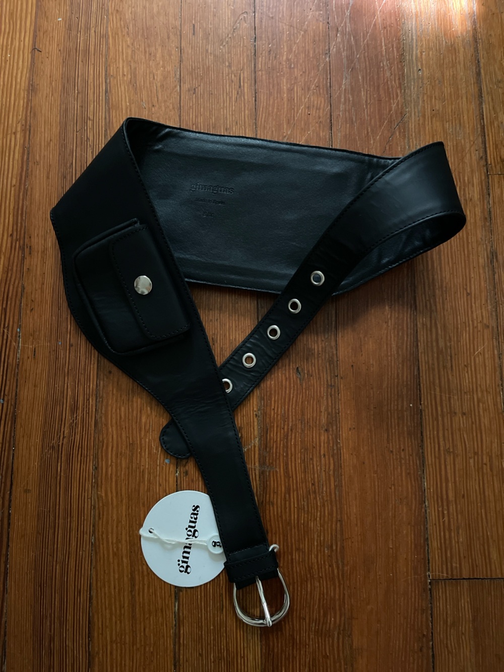 NWT Gimaguas Rino Belt in Black Noir Leather Pouch Pack Holder Accent Layer - Picture 9 of 11
